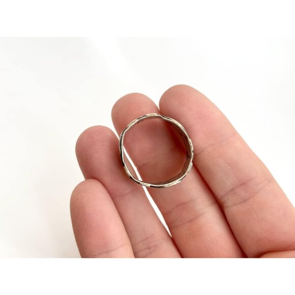 Taxco Mexico Peace Sign Cigar Banded 925 Sterling Silver Vintage Ring - sz 8.75 - Picture 7 of 13